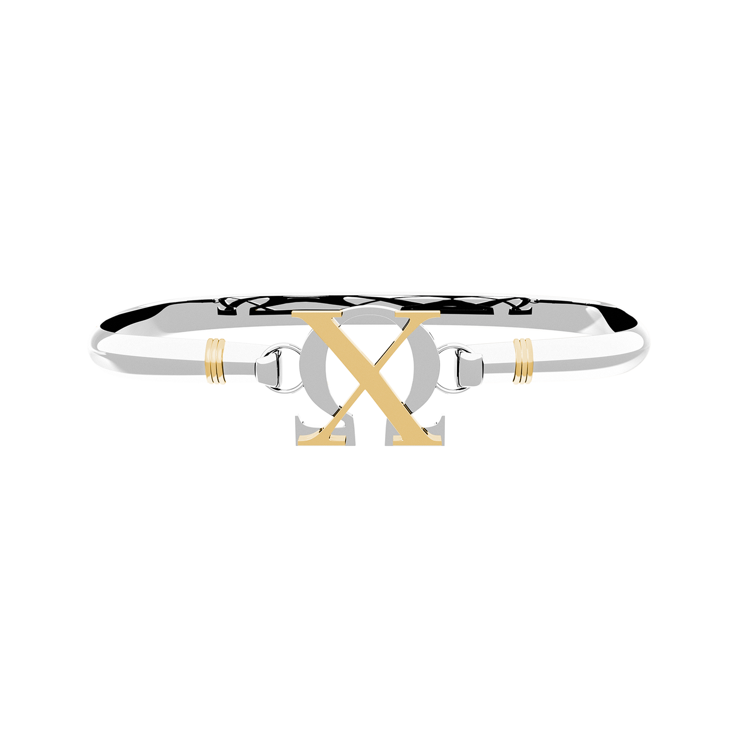 Chi Omega Aion Stacked Letter Bangle Set